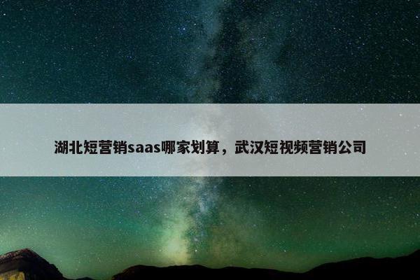 湖北短营销saas哪家划算，武汉短视频营销公司