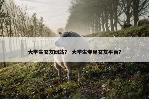 大学生交友网站？ 大学生专属交友平台？