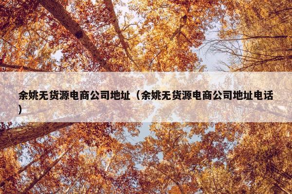 余姚无货源电商公司地址（余姚无货源电商公司地址电话）