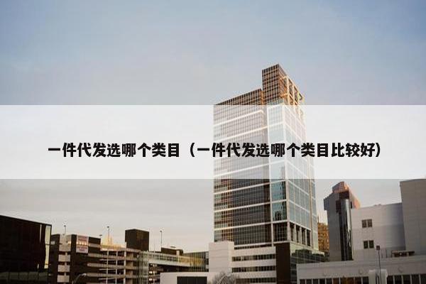 一件代发选哪个类目（一件代发选哪个类目比较好）
