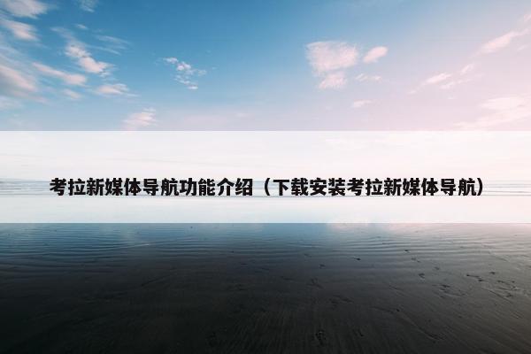 考拉新媒体导航功能介绍（下载安装考拉新媒体导航）
