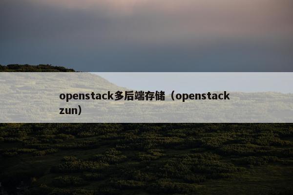 openstack多后端存储（openstack zun）