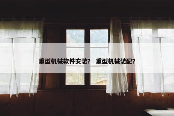 重型机械软件安装？ 重型机械装配？