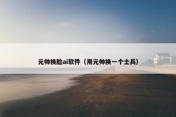 元帅换脸ai软件（用元帅换一个士兵）