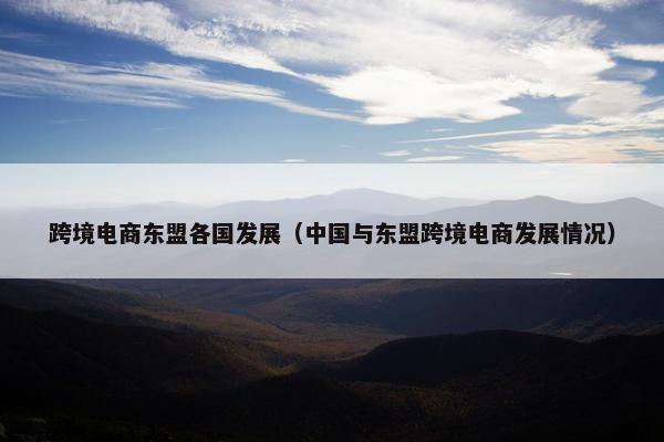 跨境电商东盟各国发展（中国与东盟跨境电商发展情况）