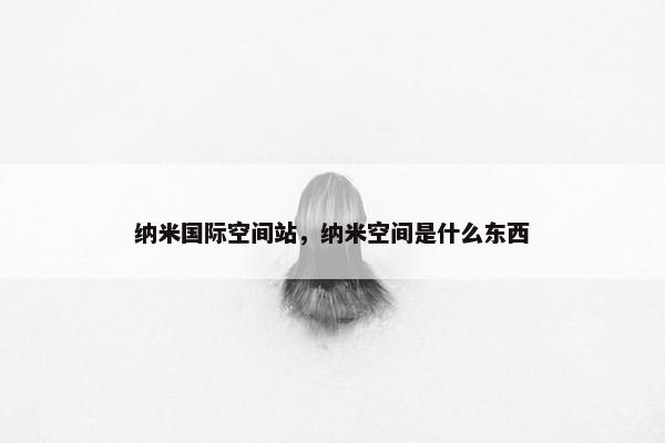 纳米国际空间站，纳米空间是什么东西