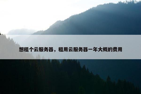想租个云服务器，租用云服务器一年大概的费用