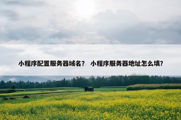 小程序配置服务器域名？ 小程序服务器地址怎么填？