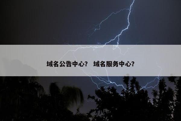 域名公告中心？ 域名服务中心？