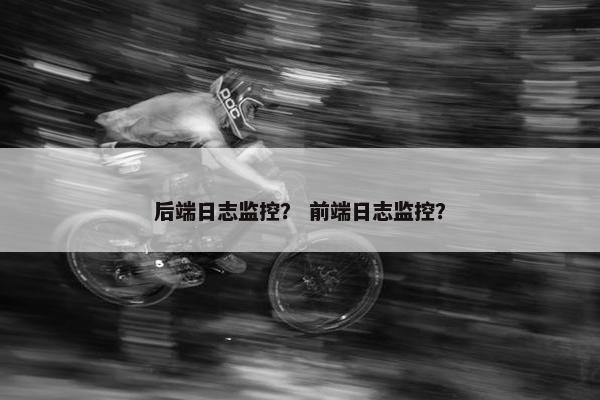 后端日志监控？ 前端日志监控？
