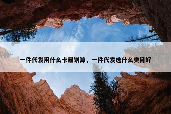 一件代发用什么卡最划算，一件代发选什么类目好