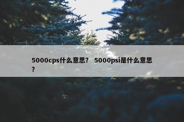 5000cps什么意思？ 5000psi是什么意思？