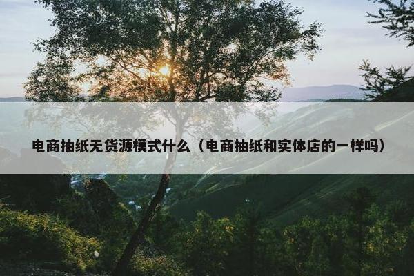 电商抽纸无货源模式什么（电商抽纸和实体店的一样吗）