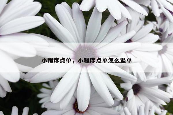 小程序点单，小程序点单怎么退单