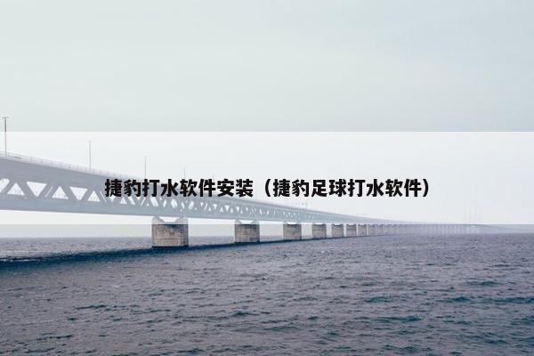捷豹打水软件安装（捷豹足球打水软件）