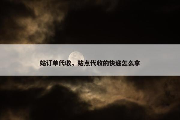 站订单代收，站点代收的快递怎么拿