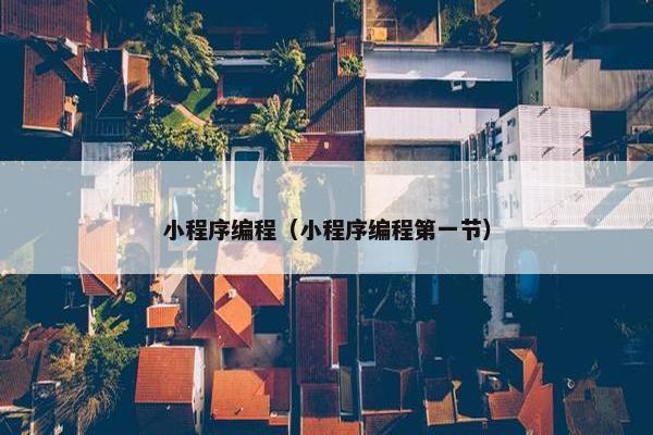小程序编程（小程序编程第一节）