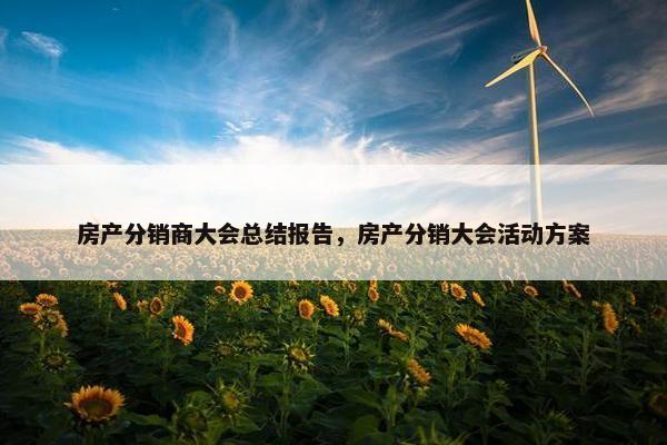 房产分销商大会总结报告，房产分销大会活动方案