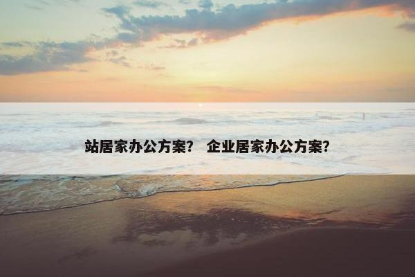 站居家办公方案？ 企业居家办公方案？