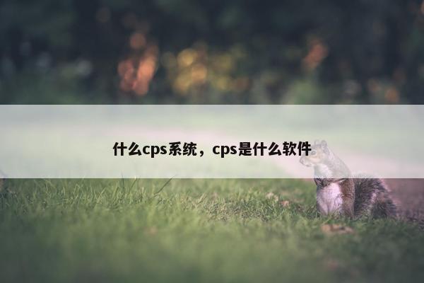 什么cps系统，cps是什么软件