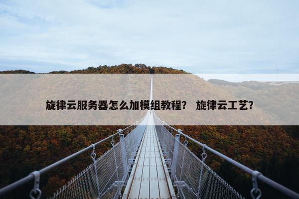 旋律云服务器怎么加模组教程？ 旋律云工艺？