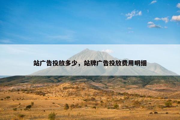 站广告投放多少，站牌广告投放费用明细