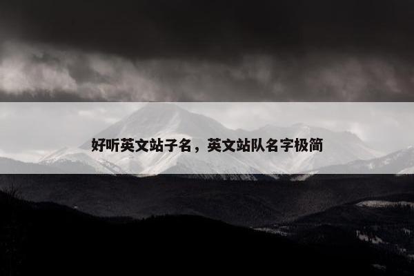 好听英文站子名，英文站队名字极简