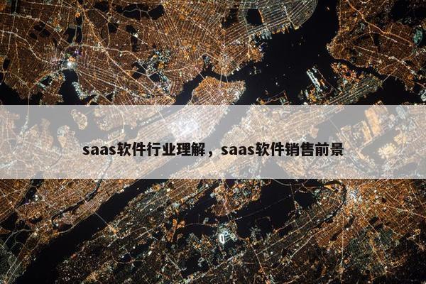 saas软件行业理解，saas软件销售前景