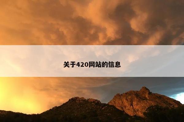 关于420网站的信息