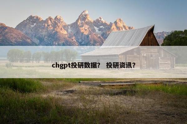 chgpt投研数据？ 投研资讯？