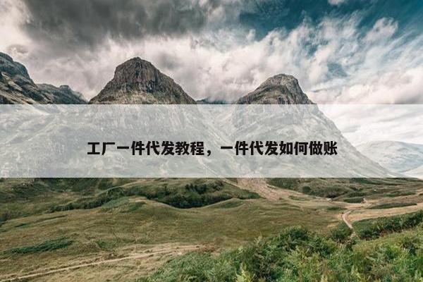 工厂一件代发教程，一件代发如何做账
