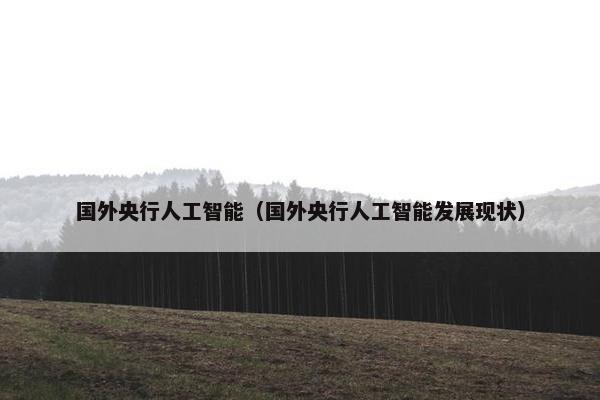 国外央行人工智能（国外央行人工智能发展现状）
