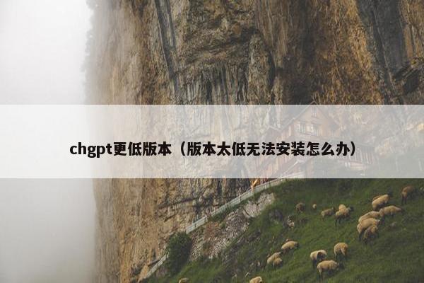 chgpt更低版本（版本太低无法安装怎么办）