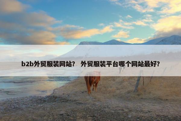 b2b外贸服装网站？ 外贸服装平台哪个网站最好？