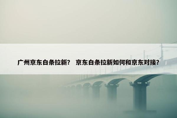 广州京东白条拉新？ 京东白条拉新如何和京东对接？