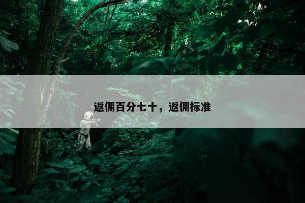 返佣百分七十，返佣标准