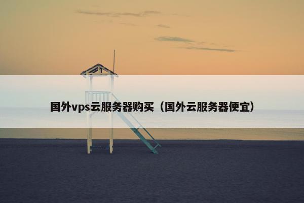 国外vps云服务器购买（国外云服务器便宜）
