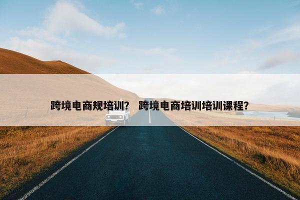 跨境电商规培训？ 跨境电商培训培训课程？
