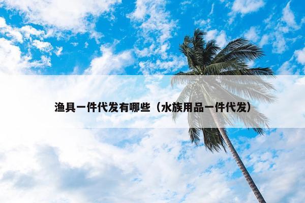 渔具一件代发有哪些（水族用品一件代发）
