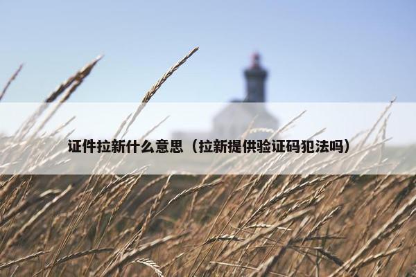 证件拉新什么意思（拉新提供验证码犯法吗）