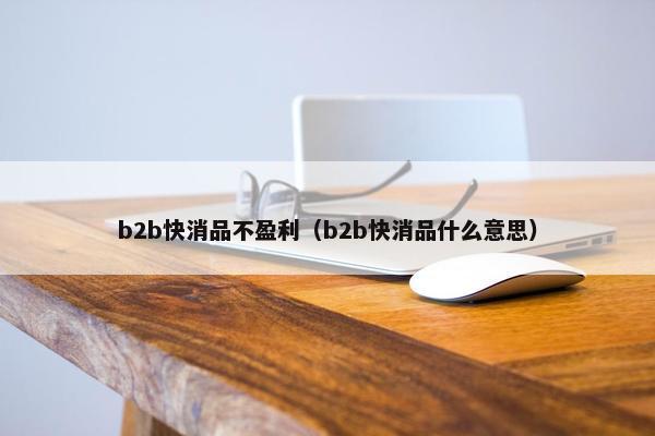 b2b快消品不盈利（b2b快消品什么意思）