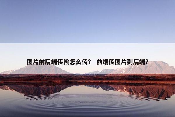 图片前后端传输怎么传？ 前端传图片到后端？