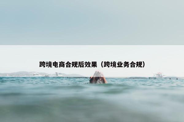 跨境电商合规后效果（跨境业务合规）