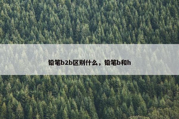 铅笔b2b区别什么，铅笔b和h