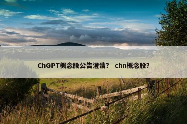 ChGPT概念股公告澄清？ chn概念股？