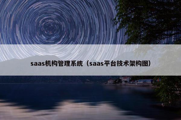 saas机构管理系统（saas平台技术架构图）