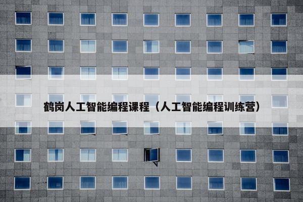 鹤岗人工智能编程课程（人工智能编程训练营）