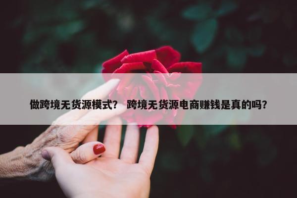 做跨境无货源模式？ 跨境无货源电商赚钱是真的吗？