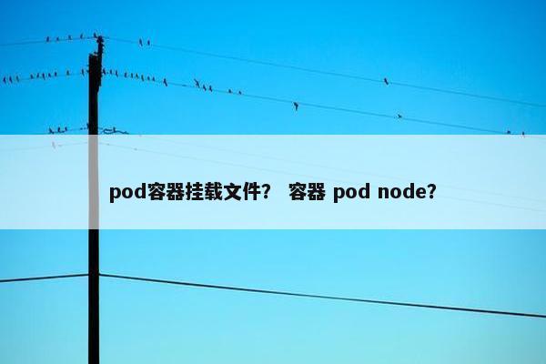pod容器挂载文件？ 容器 pod node？