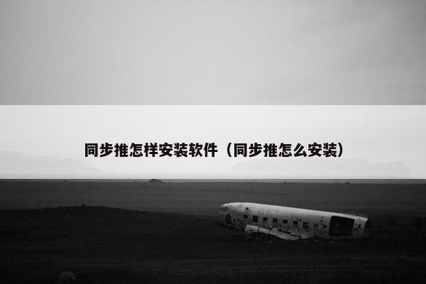 同步推怎样安装软件（同步推怎么安装）